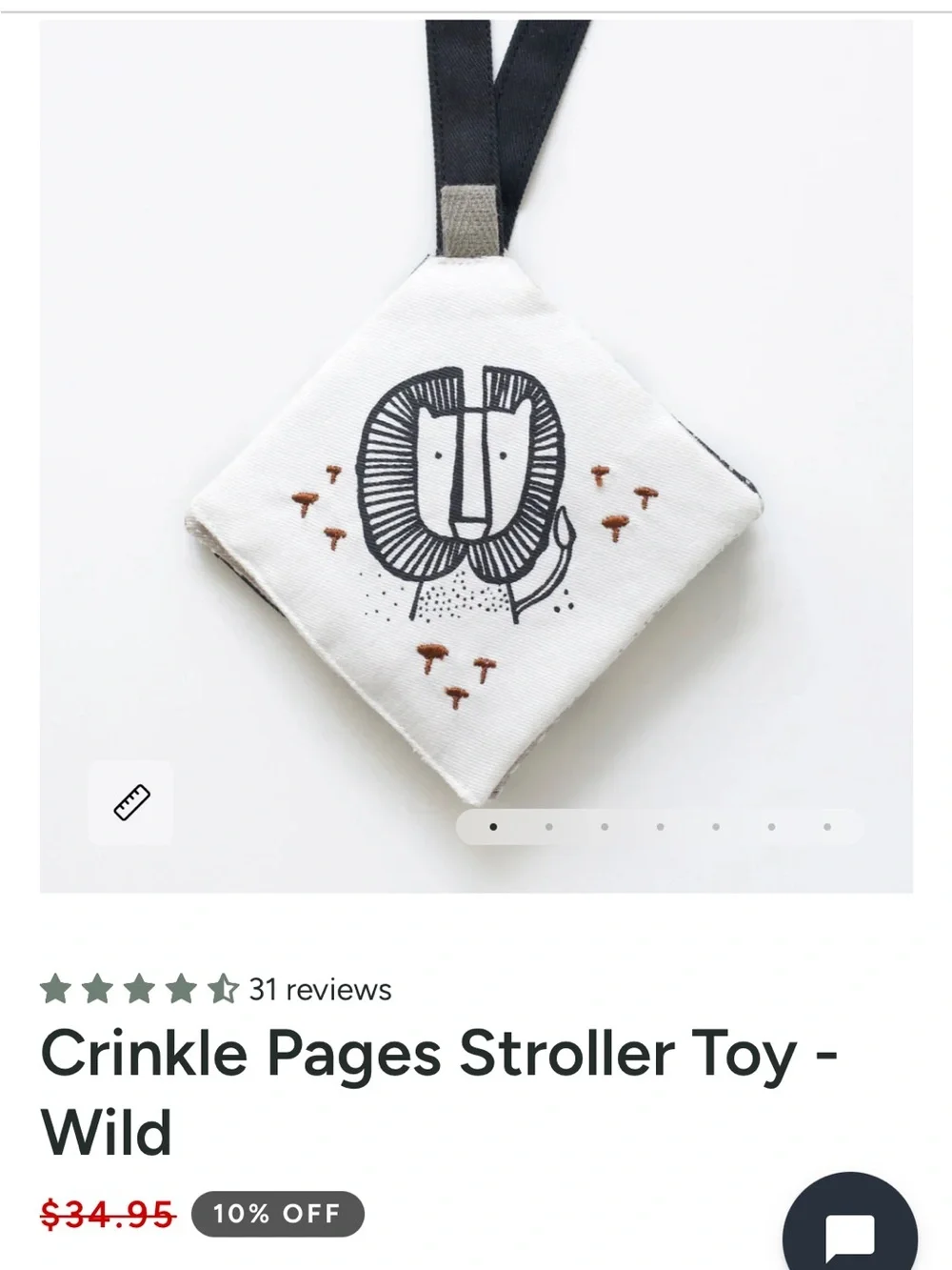 Crinkle Teether & Crinkle Pages Stroller Toy Bundle- Wild- Black, White & Red